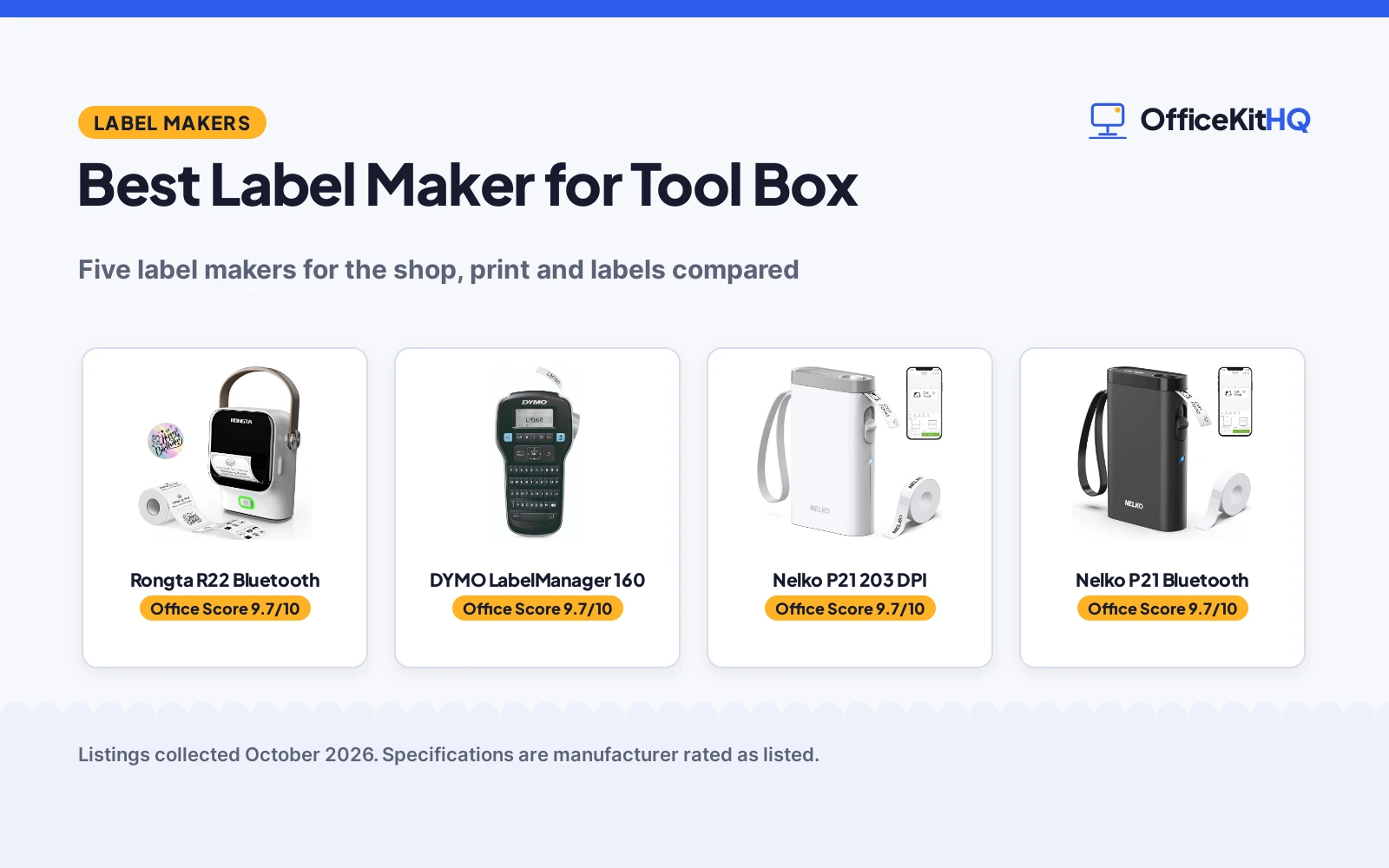 Best Label Maker for Tool Box (2026): 5 Picks Compared