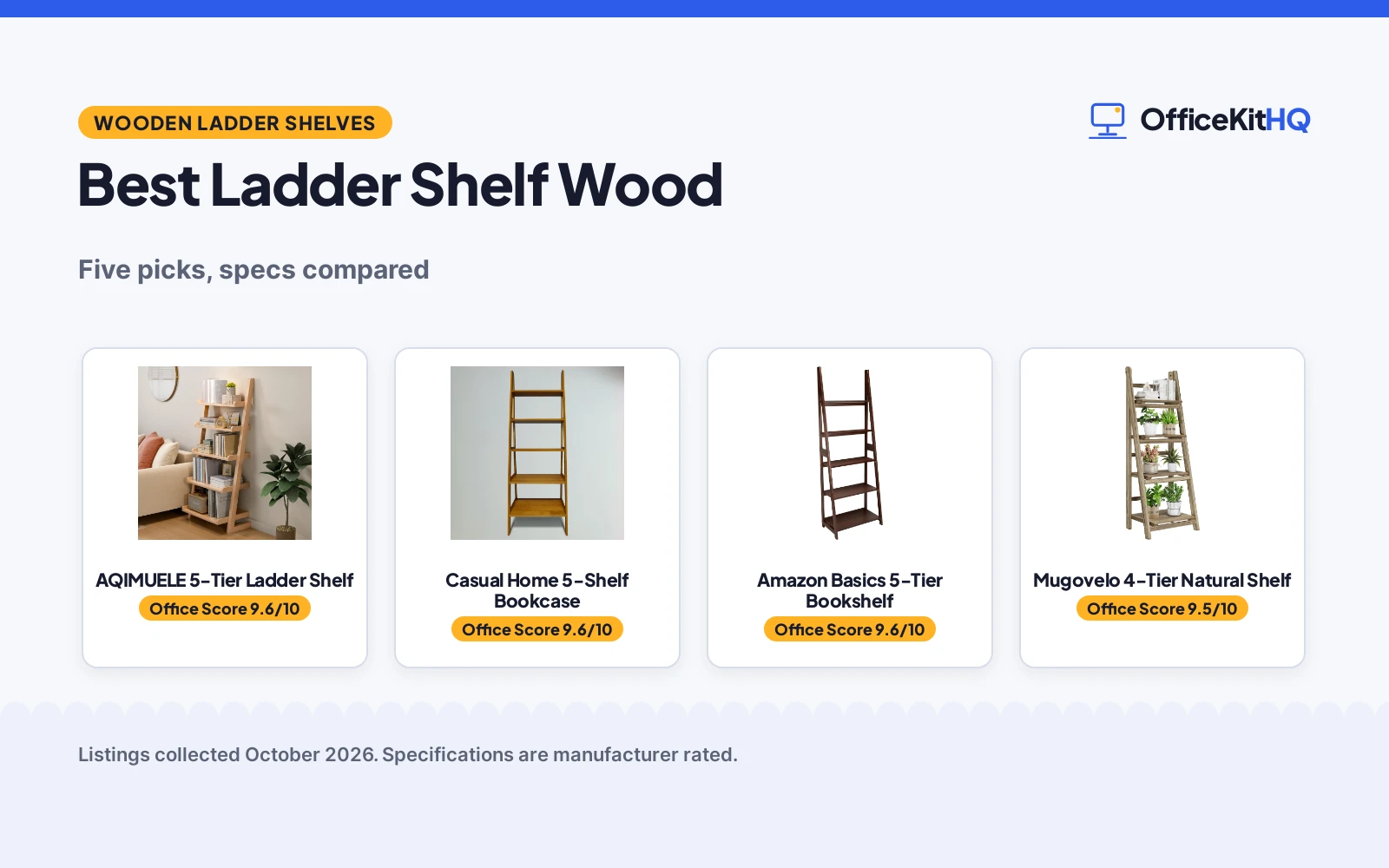 Best Ladder Shelf Wood (2026): 5 Picks Compared