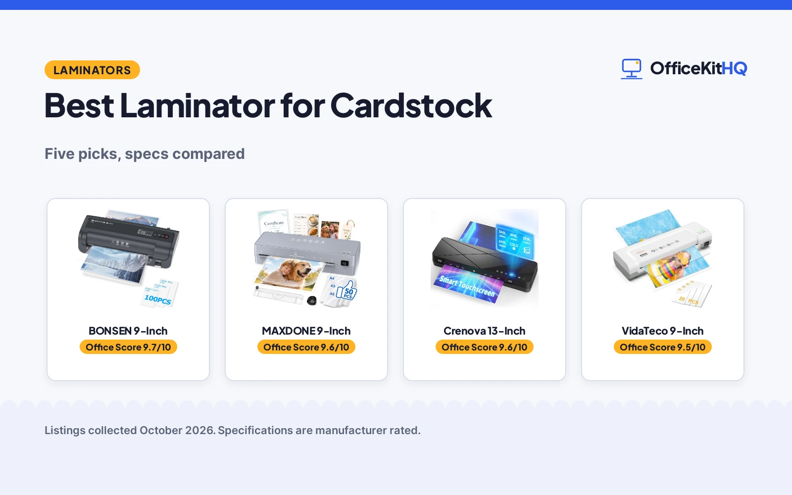 Best Laminator for Cardstock: 5 Picks Compared