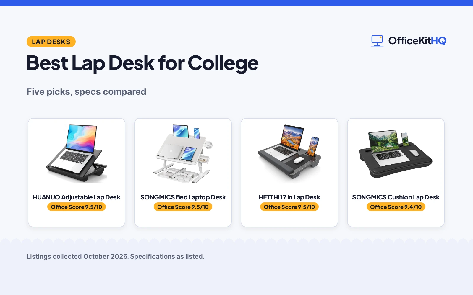 Best Lap Desk for College (2026): 5 Compared