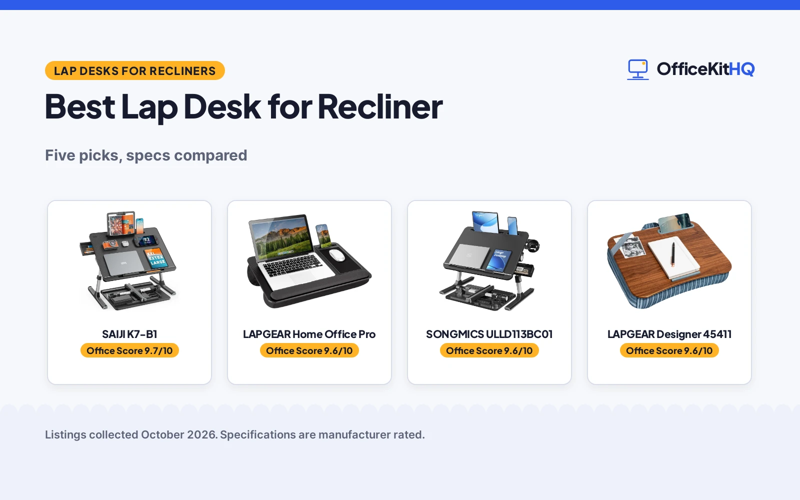 Best Lap Desk for Recliner (2026): 5 Picks Compared