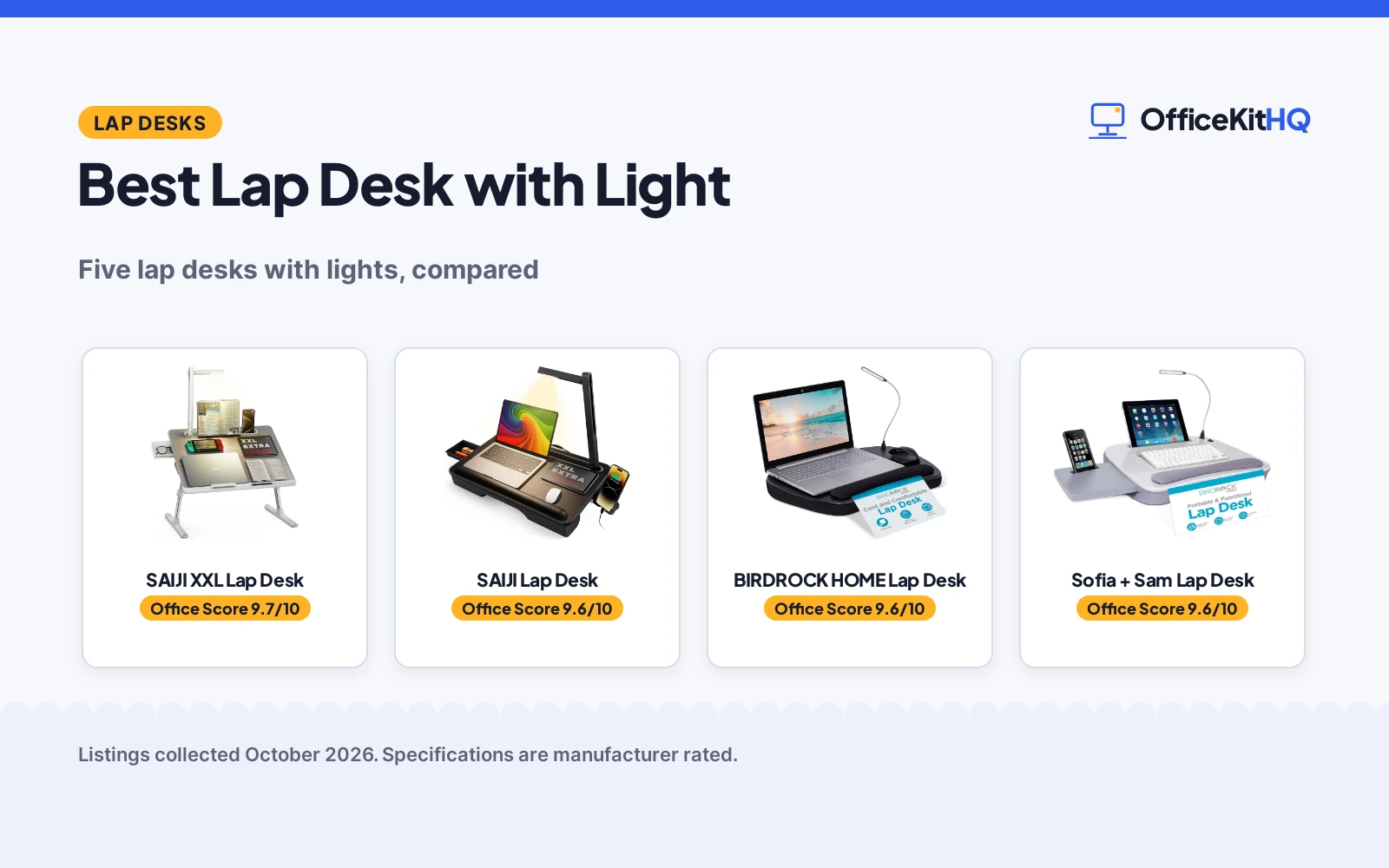 Best Lap Desk with Light (2026): 5 Picks Compared
