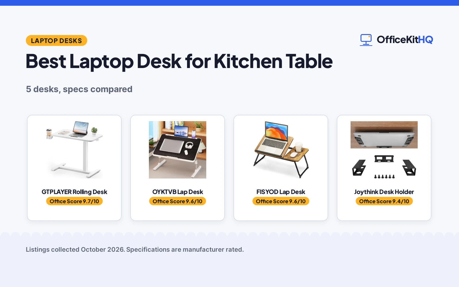 Best Laptop Desk for Kitchen Table (2026): 5 Desks Compared