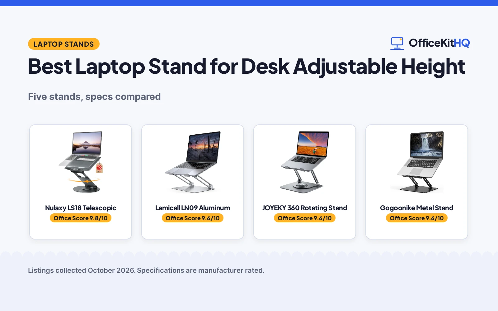 Best Laptop Stand for Desk Adjustable Height (2026): 5 Picks