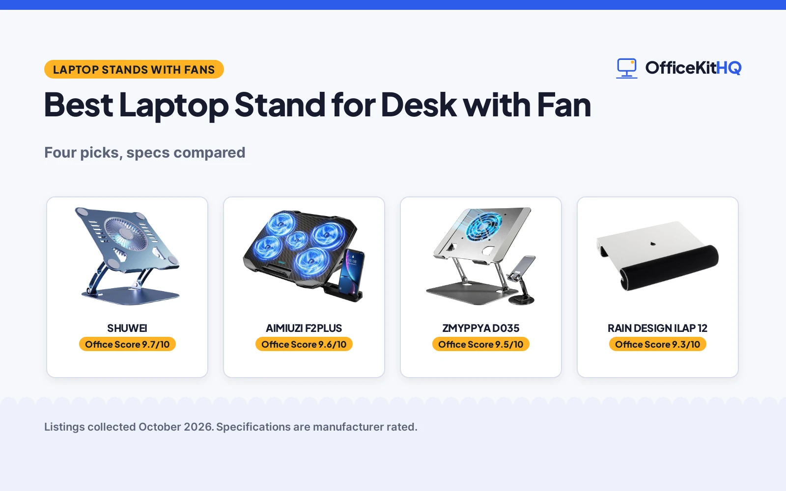 Best Laptop Stand for Desk with Fan (2026): 4 Picks Compared