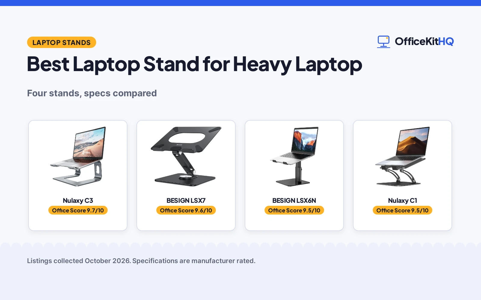 Best Laptop Stand for Heavy Laptop (2026): 4 Stands Compared