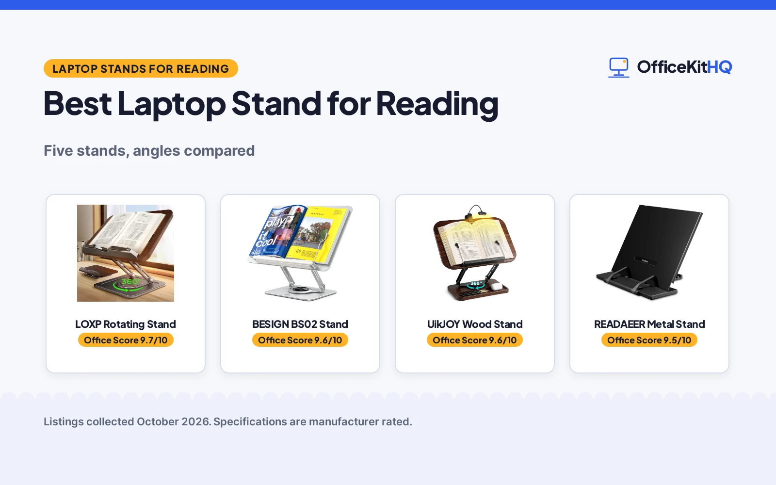 Best Laptop Stand for Reading (2026): 5 Compared