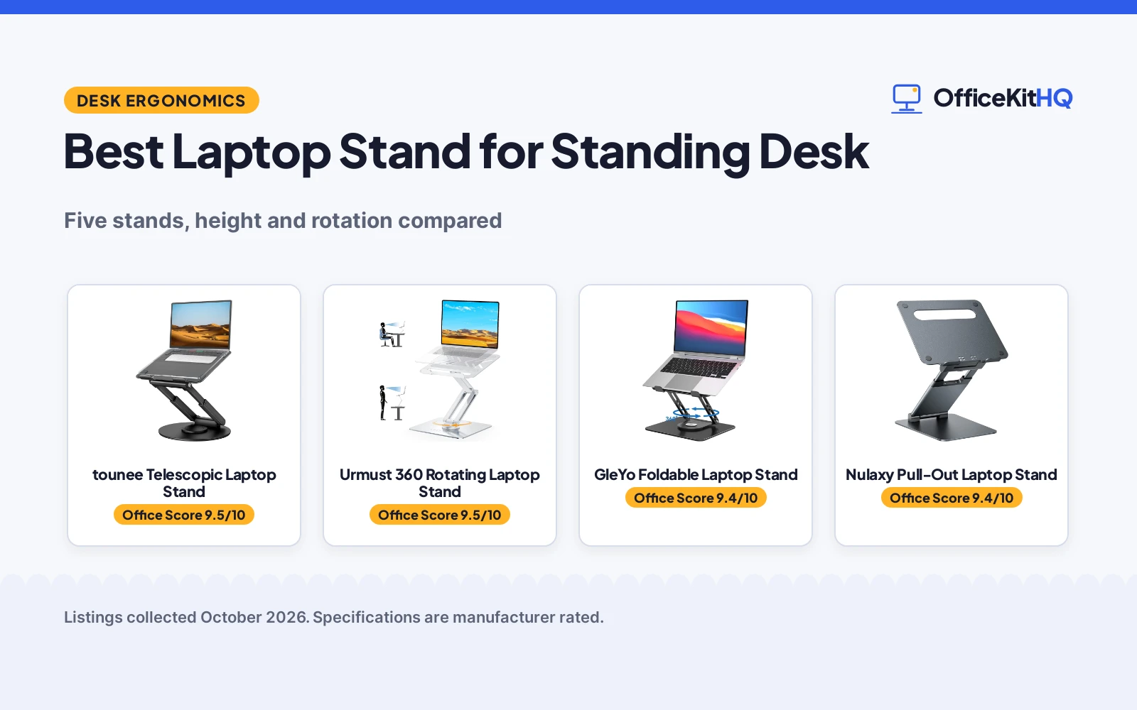 Best Laptop Stand for Standing Desk (2026): 5 Picks