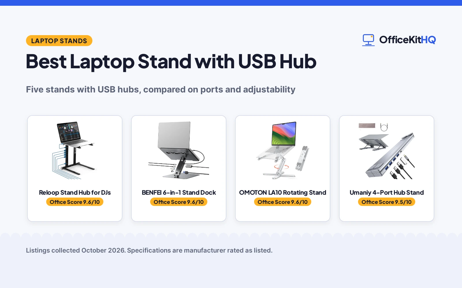 Best Laptop Stand with USB Hub (2026): 5 Picks Compared