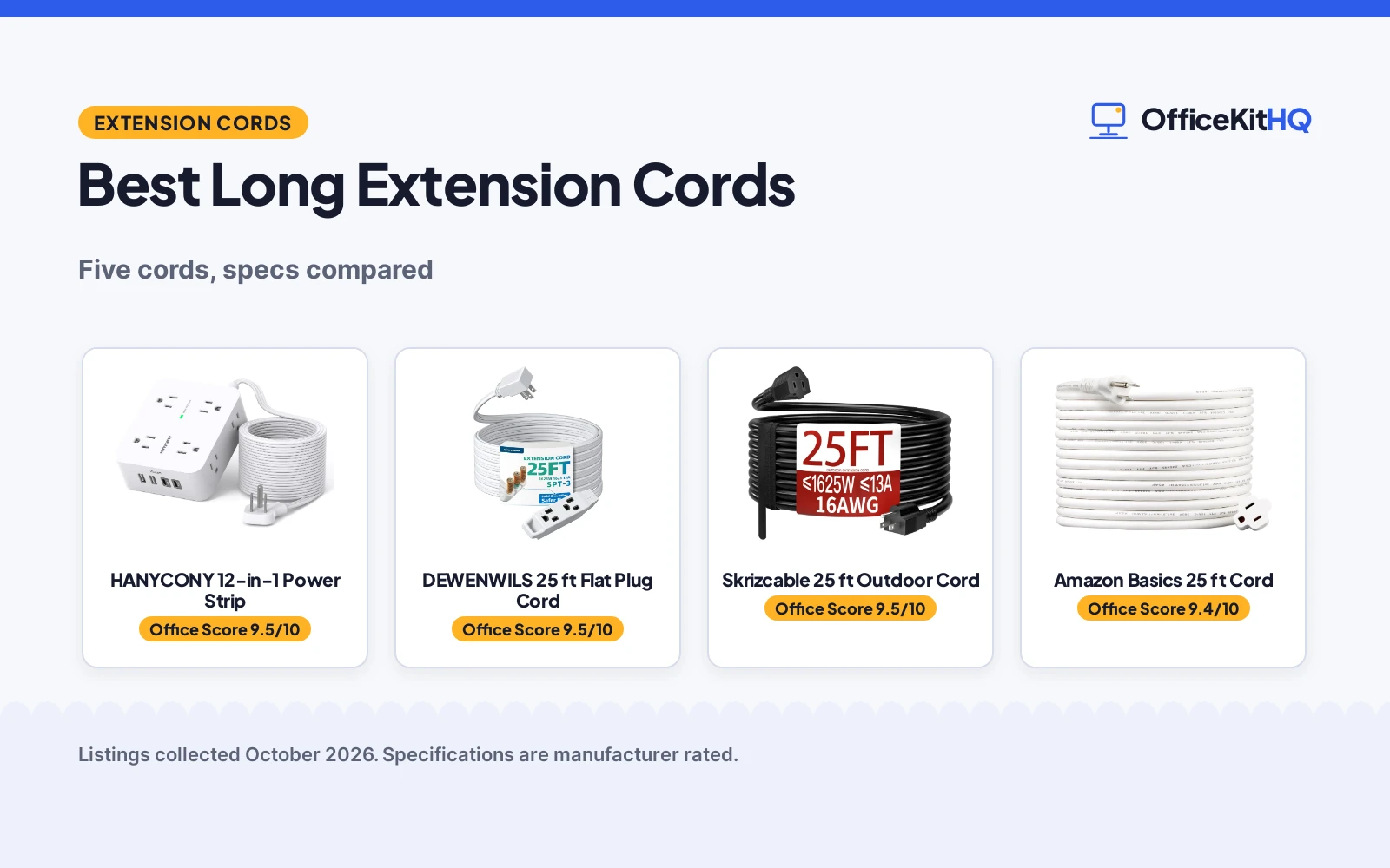 Best Long Extension Cords (2026): 5 Compared Picks