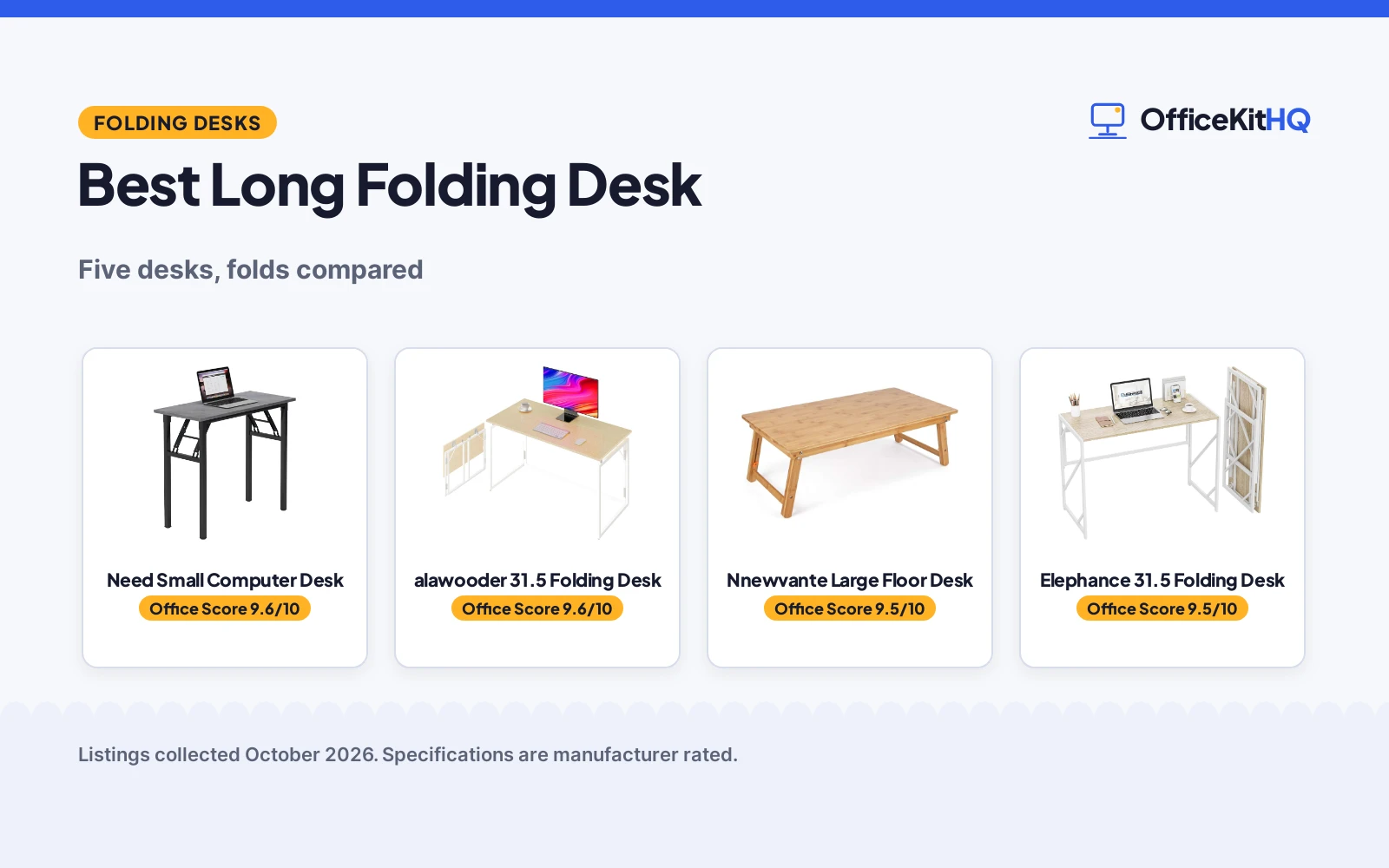 Best Long Folding Desk (2026): 5 Desks Compared