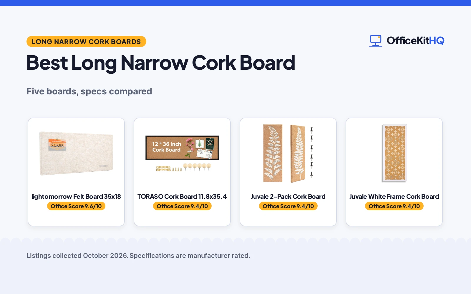 Best Long Narrow Cork Board (2026): 5 Picks Compared