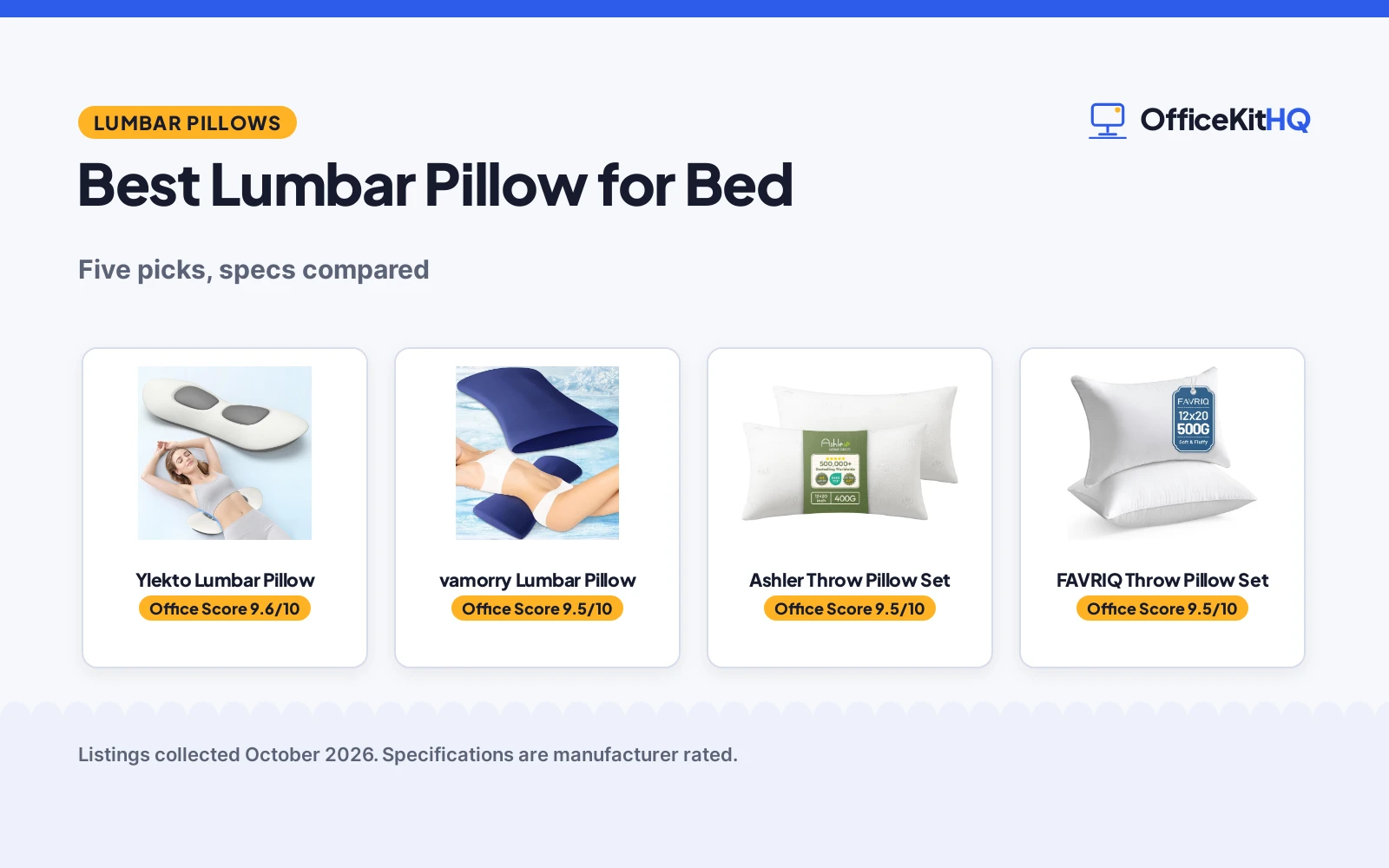 Best Lumbar Pillow for Bed (2026): 5 Compared