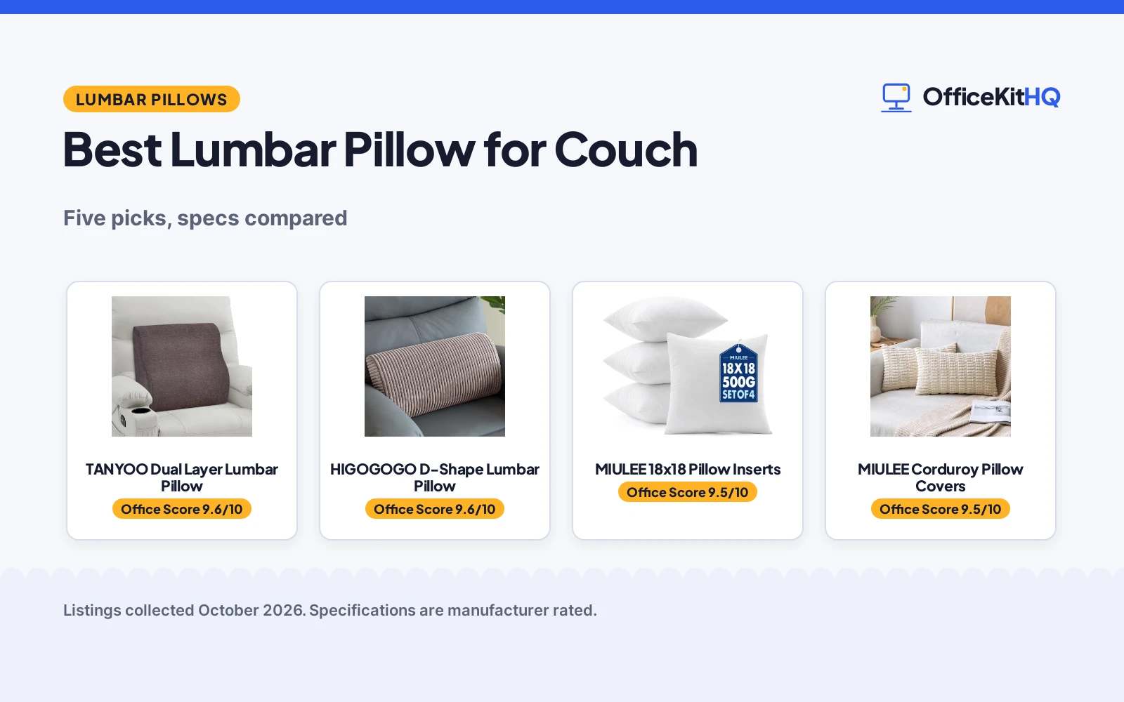 Best Lumbar Pillow for Couch (2026): 5 Compared