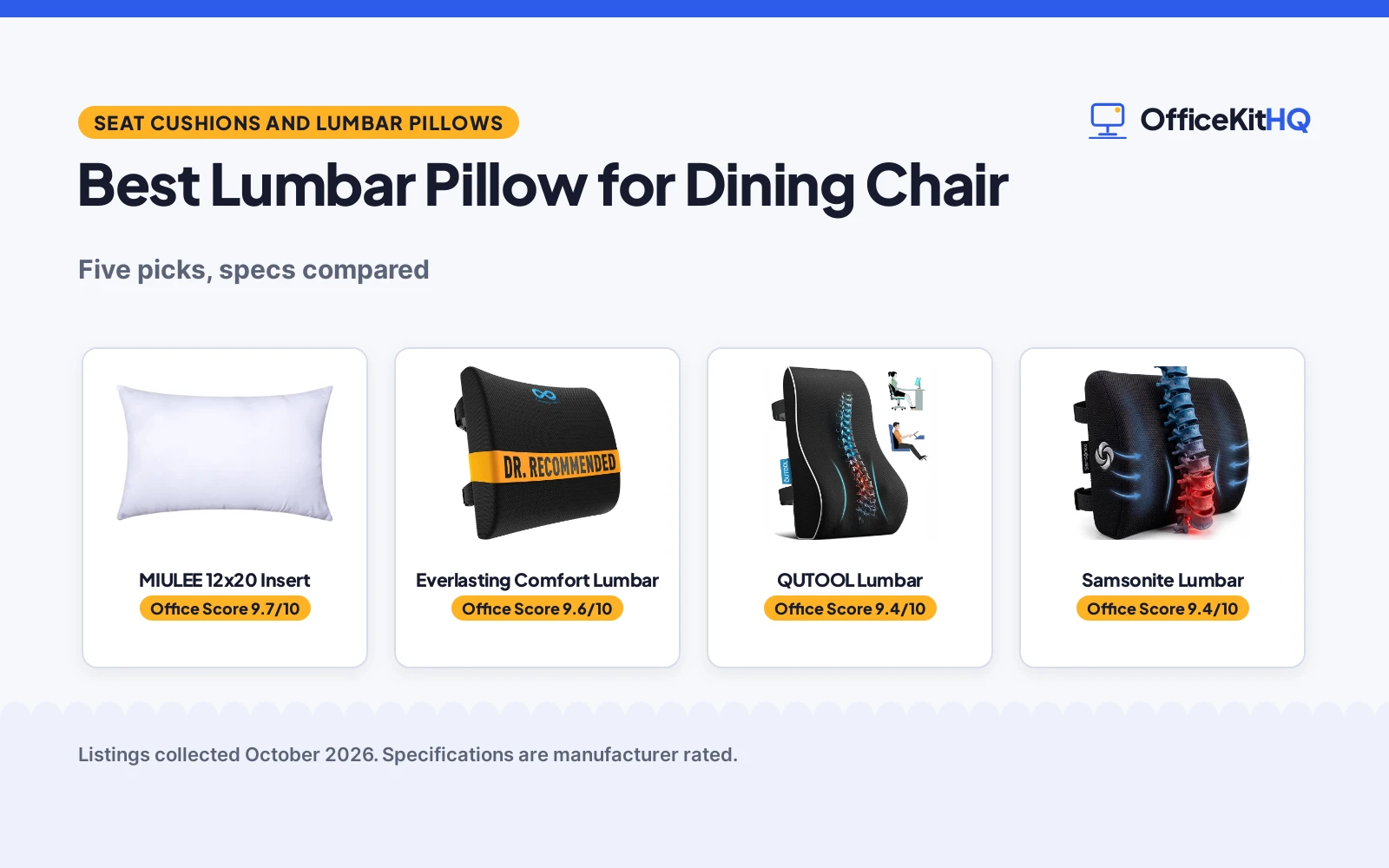 Best Lumbar Pillow for Dining Chair (2026): 5 Picks Compared