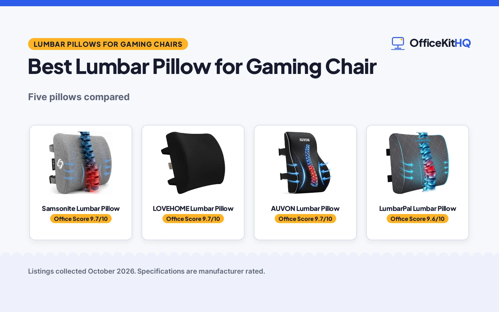 Best Lumbar Pillow for Gaming Chair (2026): 5 Compared