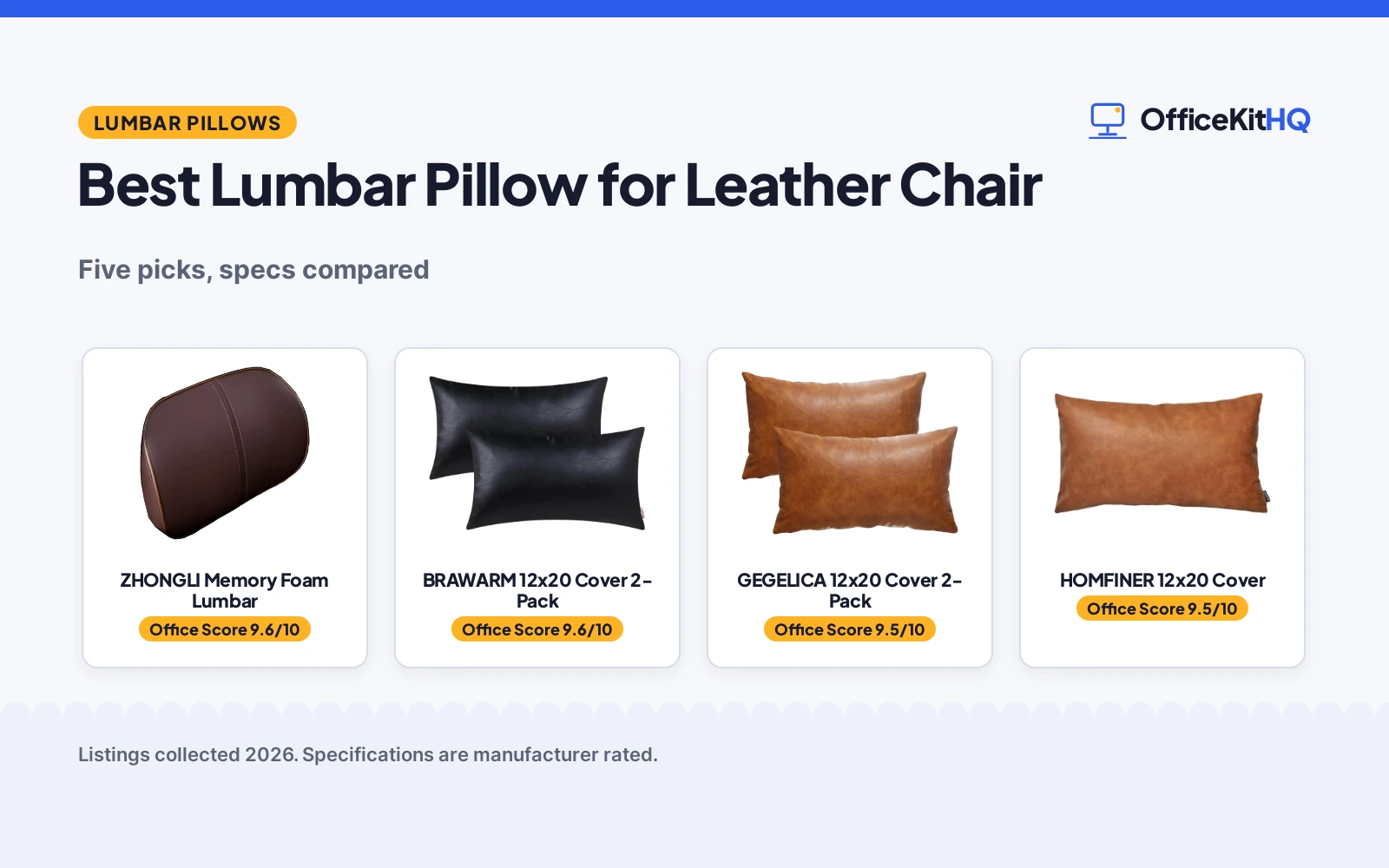 Best Lumbar Pillow for Leather Chair (2026): 5 Picks Compared