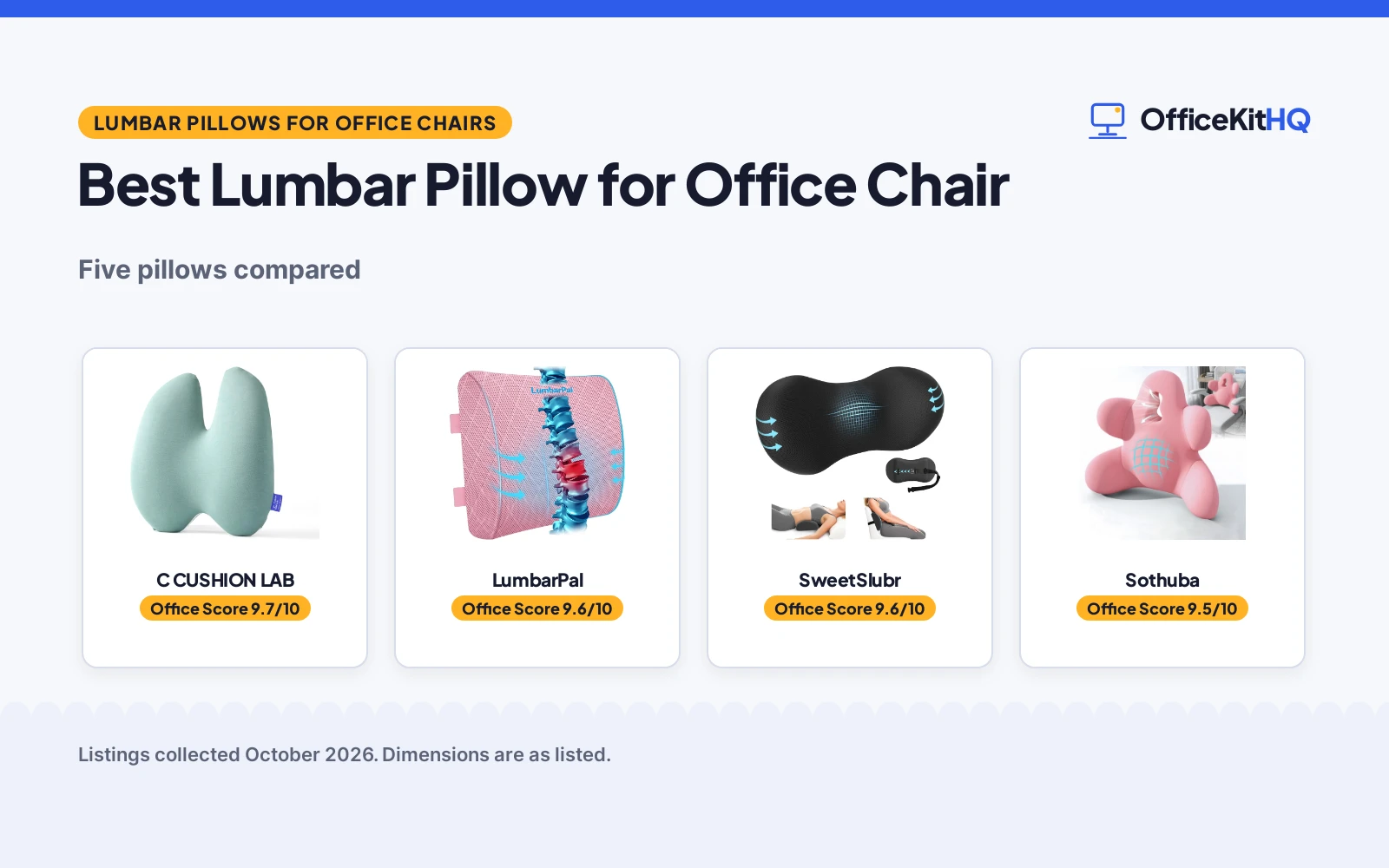 Best Lumbar Pillow for Office Chair (2026): 5 Compared