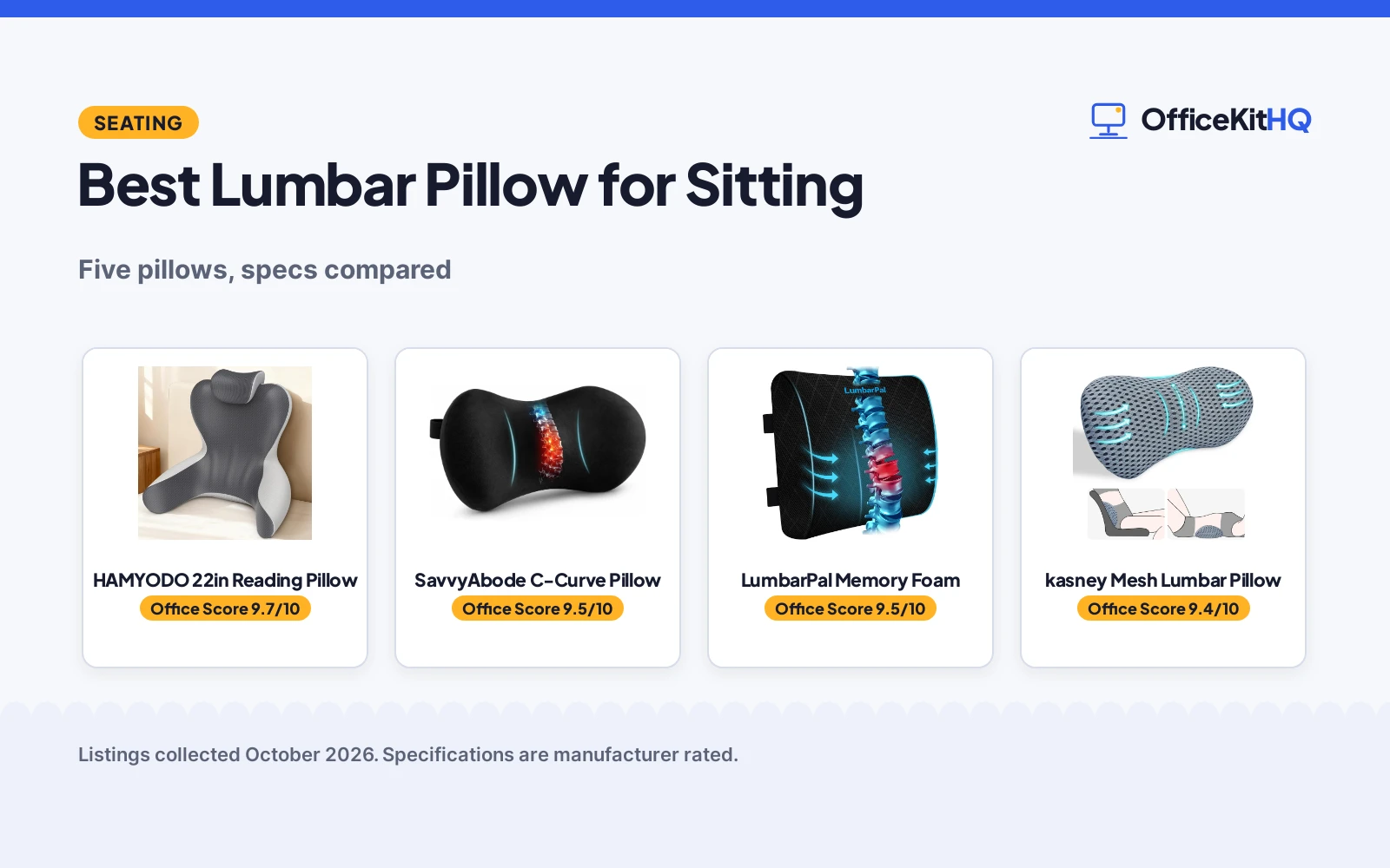 Best Lumbar Pillow for Sitting (2026): 5 Compared