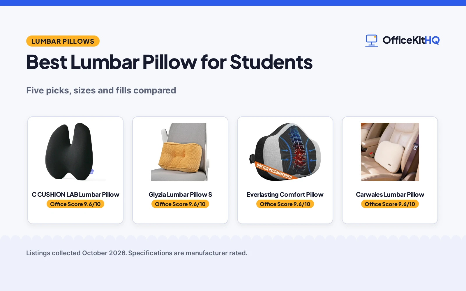 Best Lumbar Pillow for Students (2026): 5 Compared