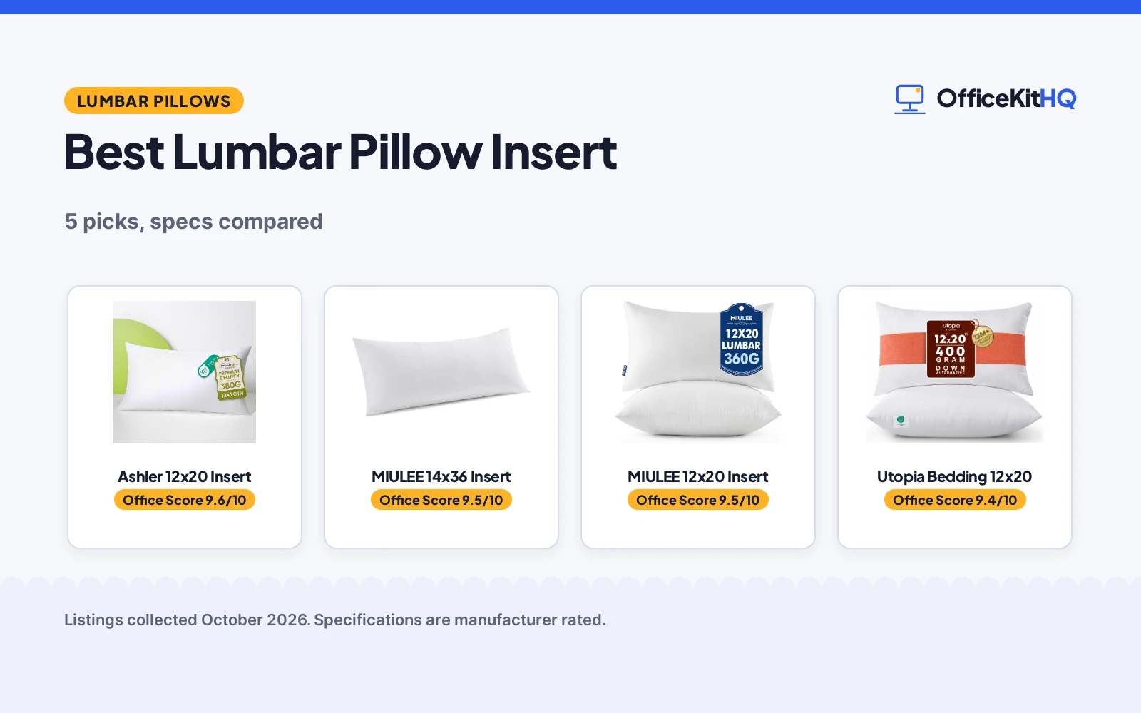 Best Lumbar Pillow Insert (2026): 5 Picks Compared