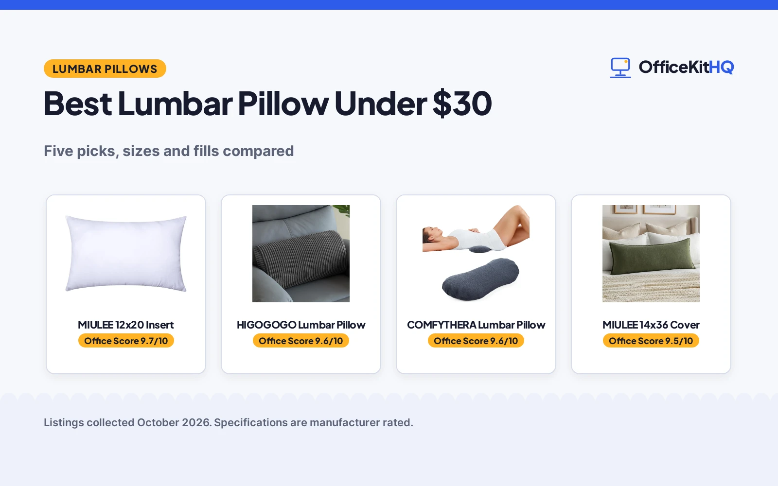 Best Lumbar Pillow Under $30 (2026): 5 Picks Compared