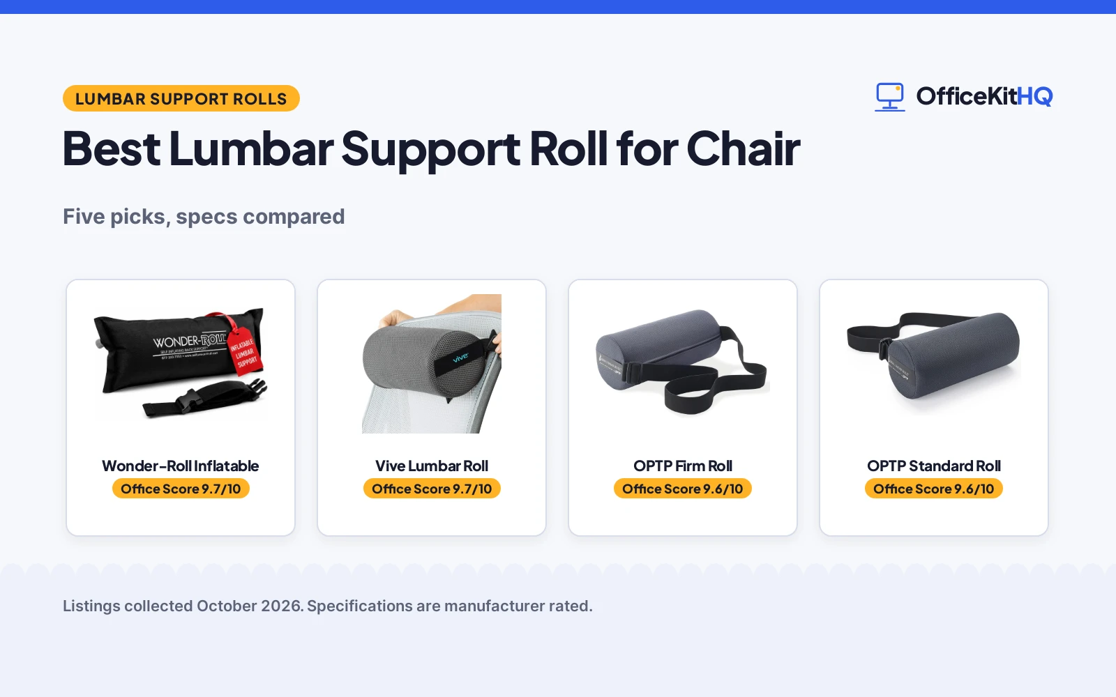 Best Lumbar Support Roll for Chair (2026): 5 Rolls Compared