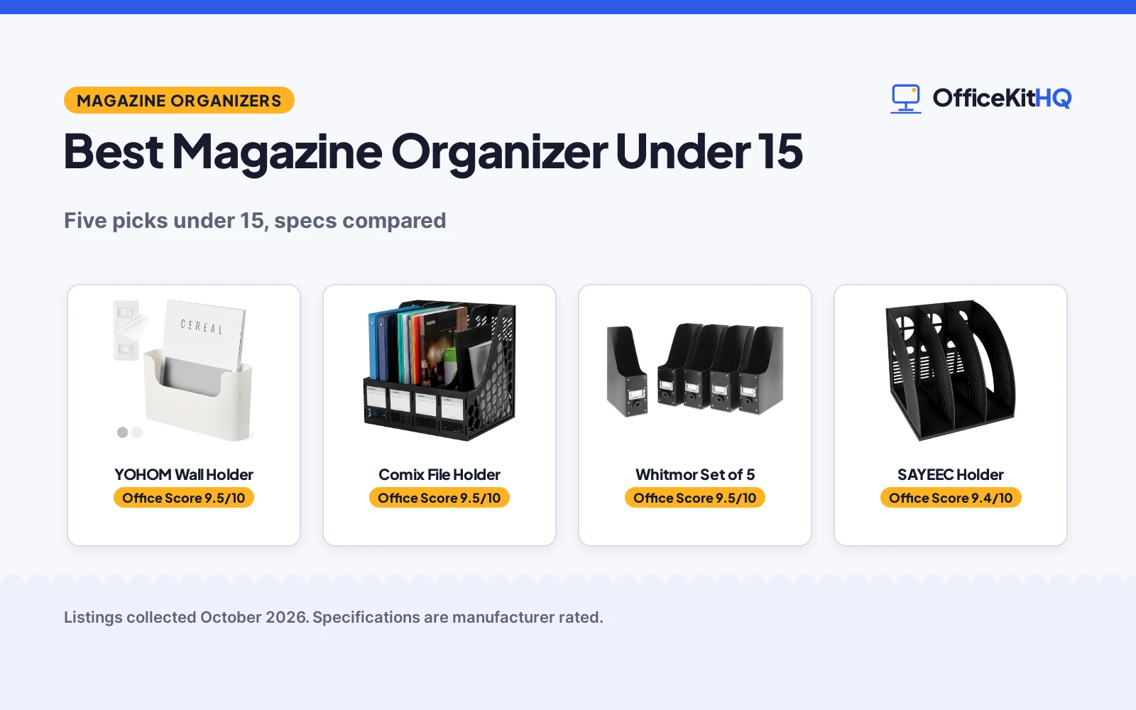 Best Magazine Organizer Under 15 (2026): 5 Compared