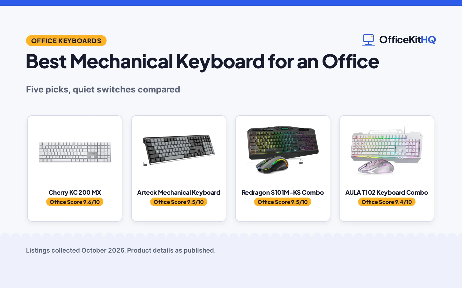 Best Mechanical Keyboard for an Office (2026): 5 Picks