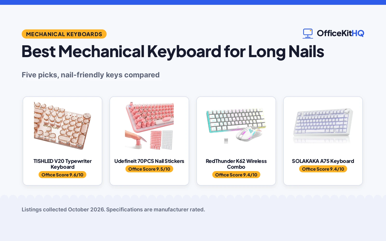 Best Mechanical Keyboard for Long Nails (2026): 5 Compared