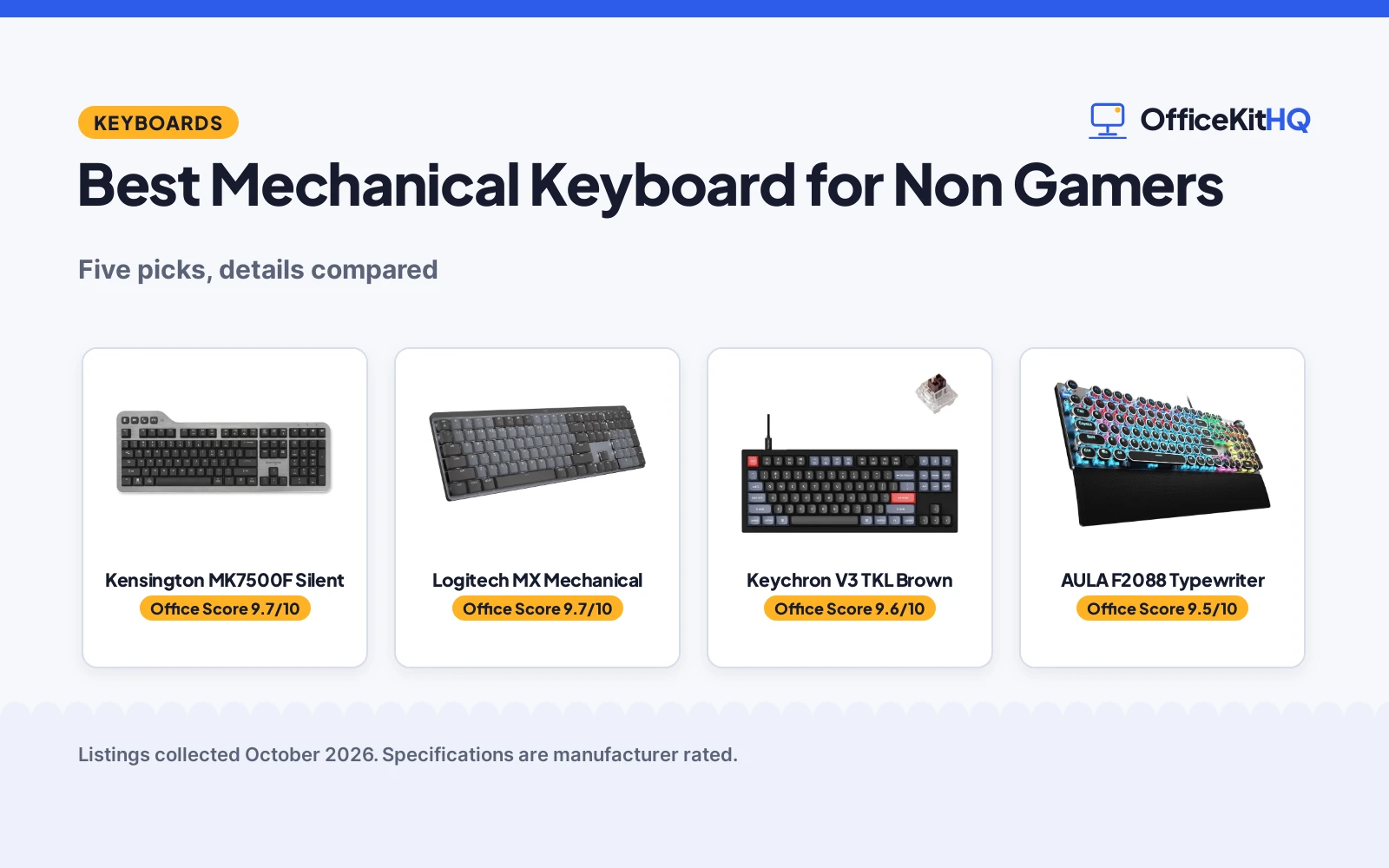 Best Mechanical Keyboard for Non Gamers (2026): 5 Compared