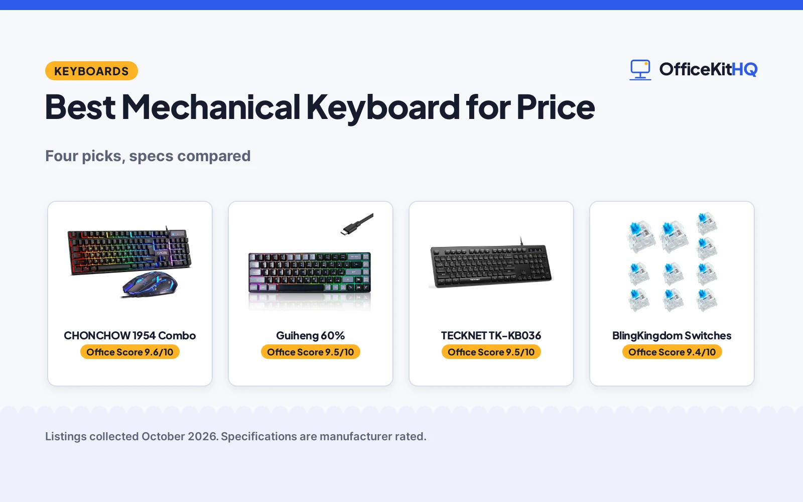 Best Mechanical Keyboard for Price (2026): 4 Picks