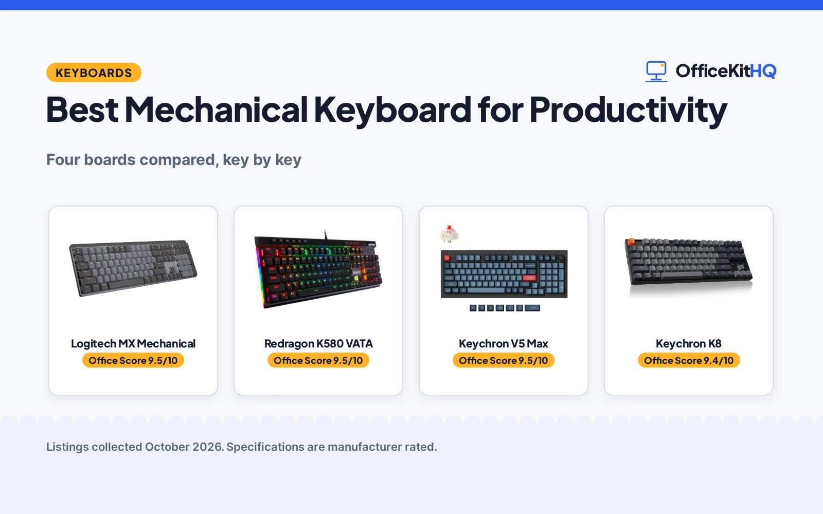 Best Mechanical Keyboard for Productivity (2026): 4 Compared