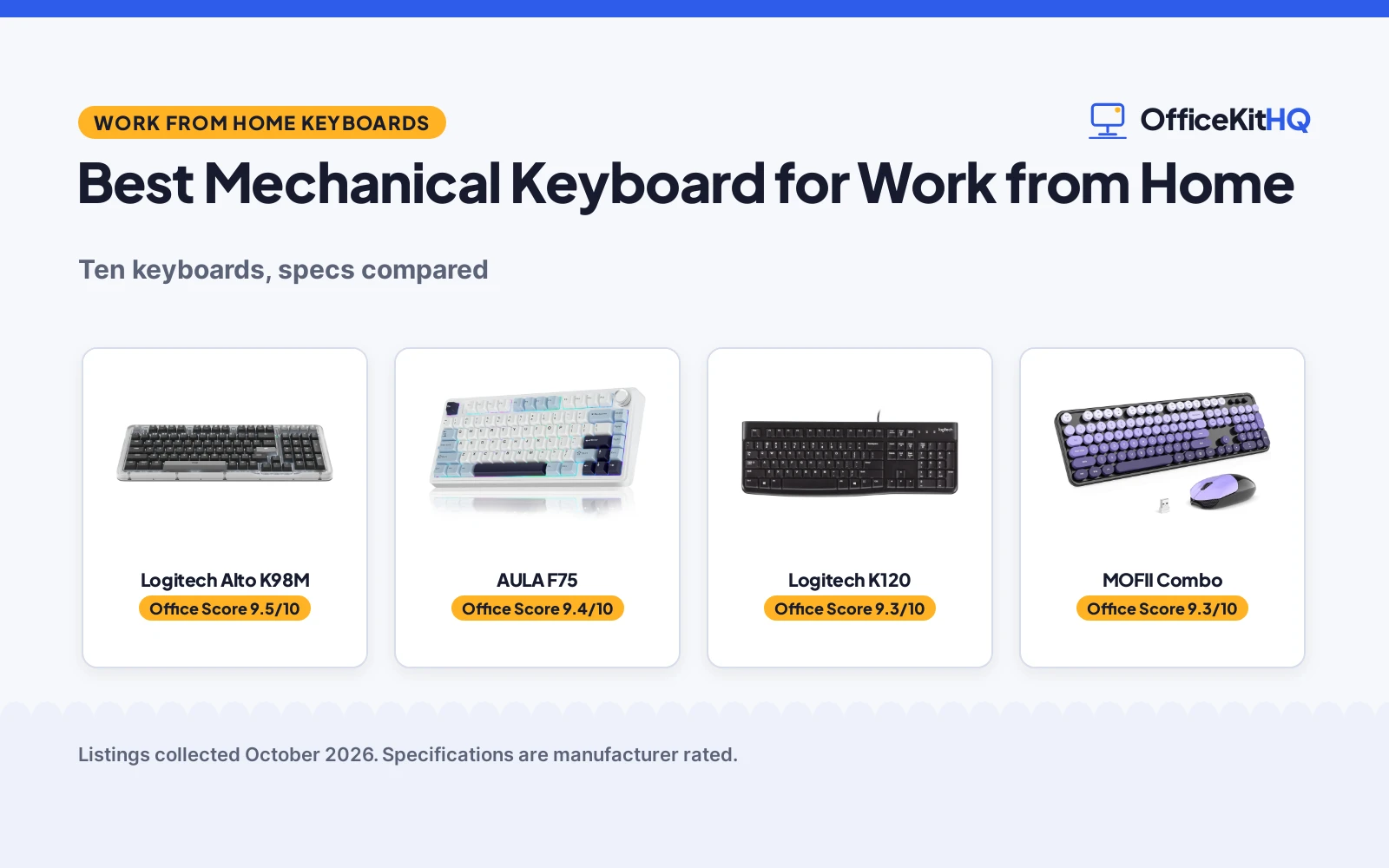 Best Mechanical Keyboard for Work from Home (2026): 5 Compared