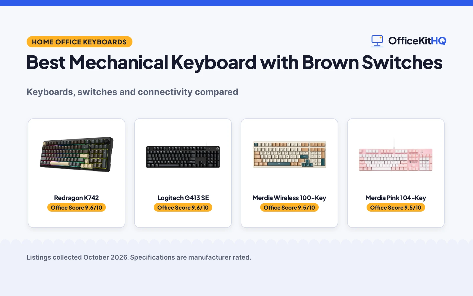 Best Mechanical Keyboard with Brown Switches (2026): Picks Compared
