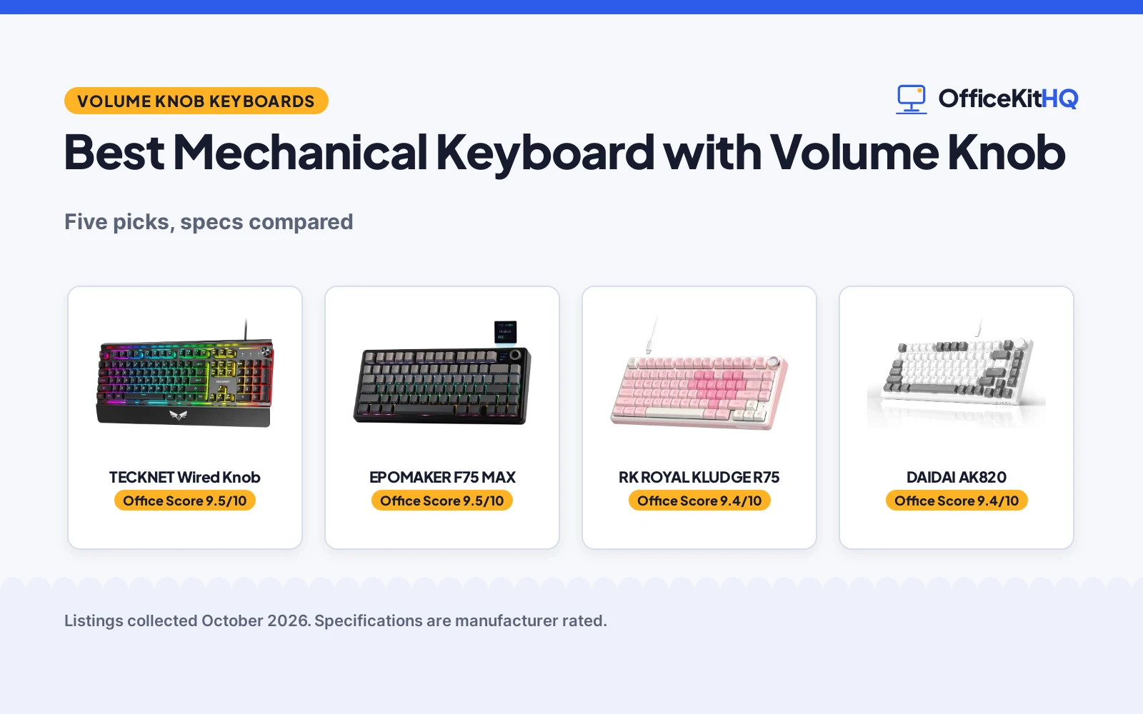 Best Mechanical Keyboard with Volume Knob (2026): 5 Compared