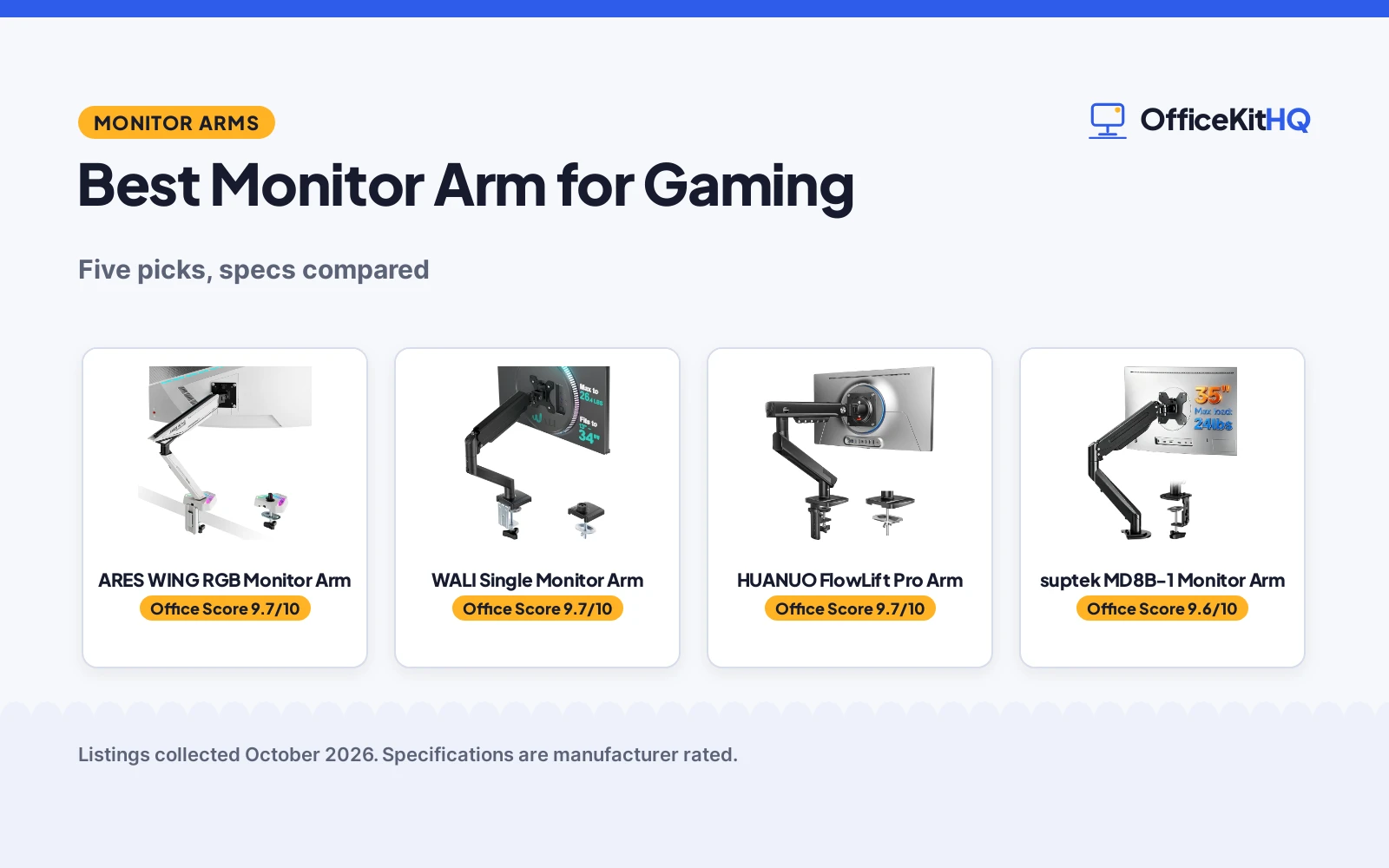 Best Monitor Arm for Gaming (2026): 5 Compared