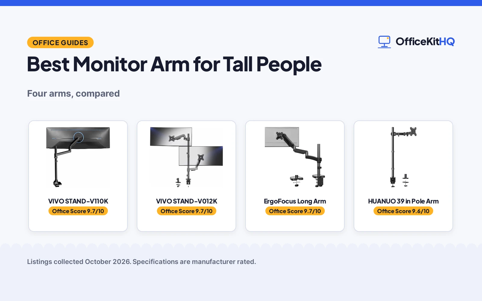 Best Monitor Arm for Tall People: 4 Arms Compared