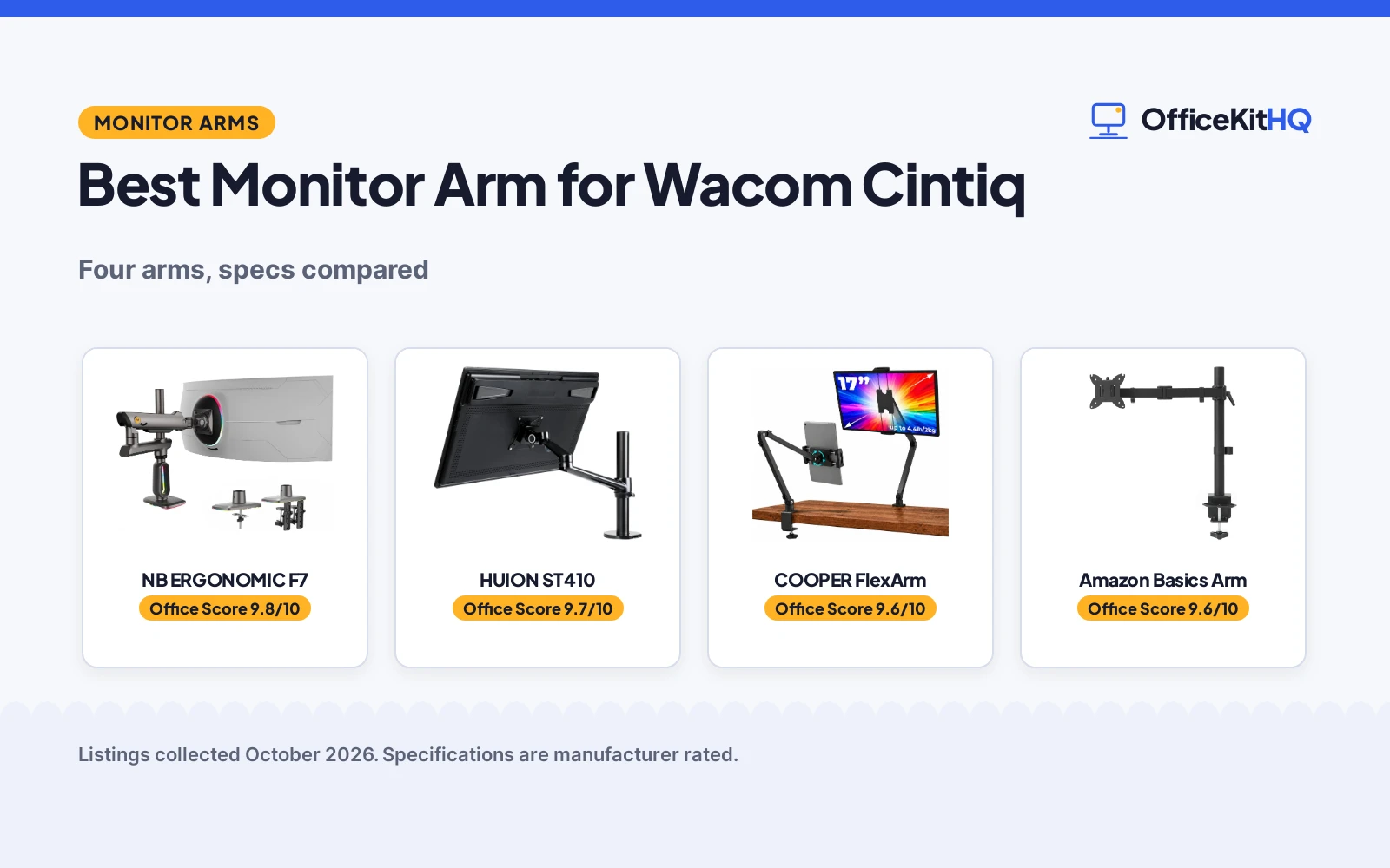 Best Monitor Arm for Wacom Cintiq: 4 Compared