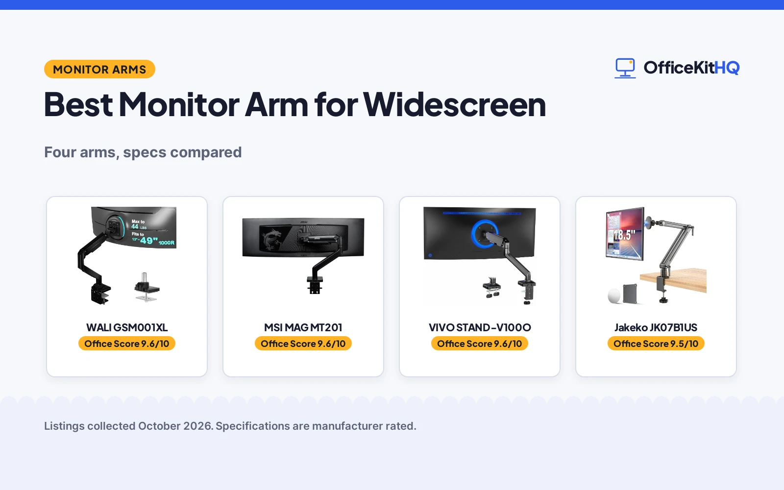Best Monitor Arm for Widescreen (2026): 4 Compared