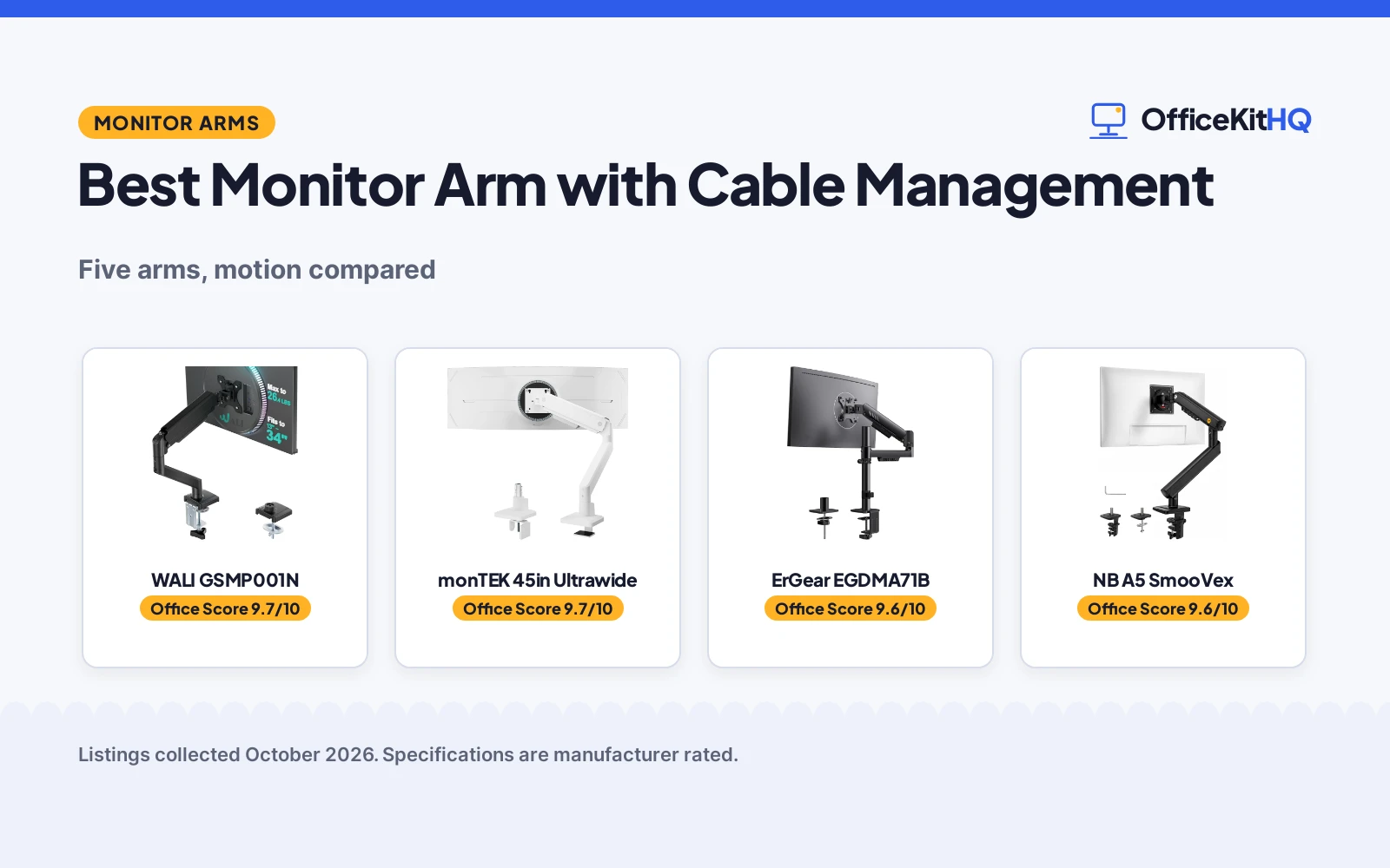 Best Monitor Arm with Cable Management (2026): 5 Compared