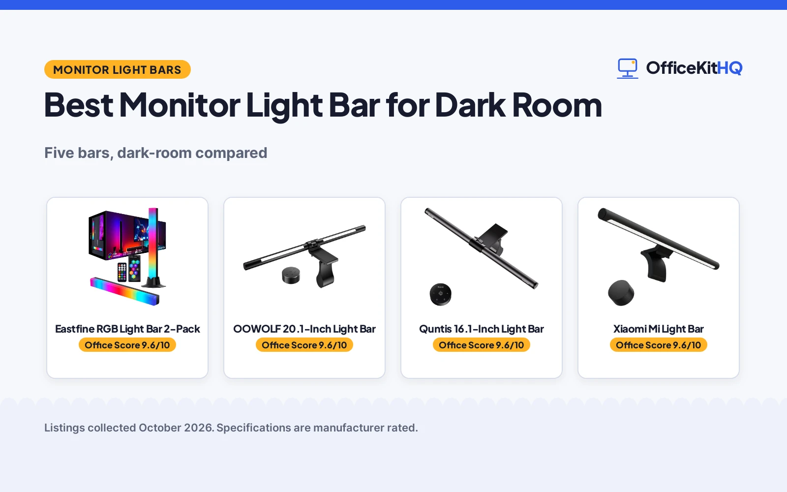 Best Monitor Light Bar for Dark Room (2026): 5 Compared