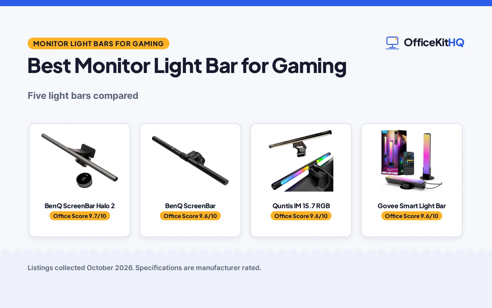 Best Monitor Light Bar for Gaming (2026): 5 Compared