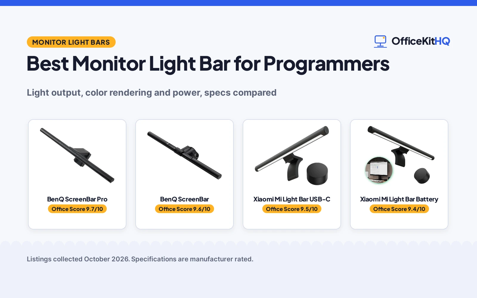 Best Monitor Light Bar for Programmers (2026): 4 Compared