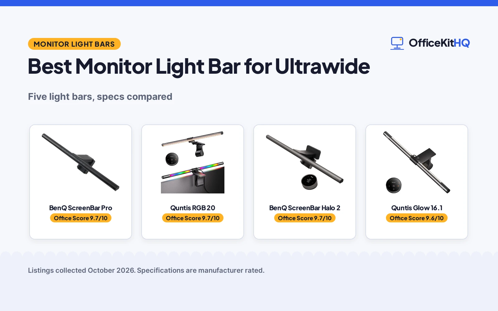 Best Monitor Light Bar for Ultrawide (2026): 5 Compared