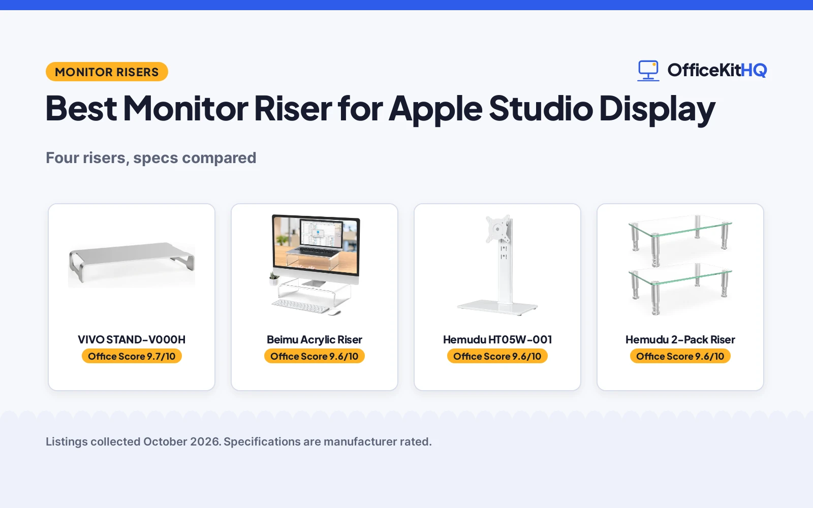 Best Monitor Riser for Apple Studio Display (2026): 4 Picks