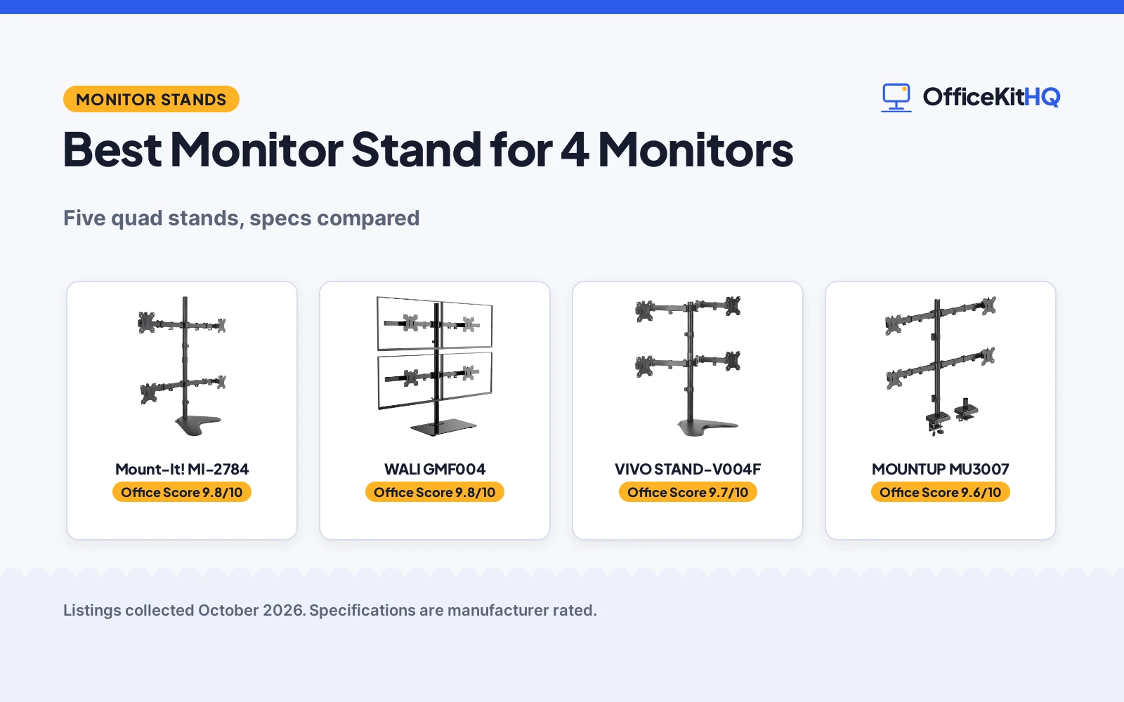 Best Monitor Stand for 4 Monitors: 5 Compared