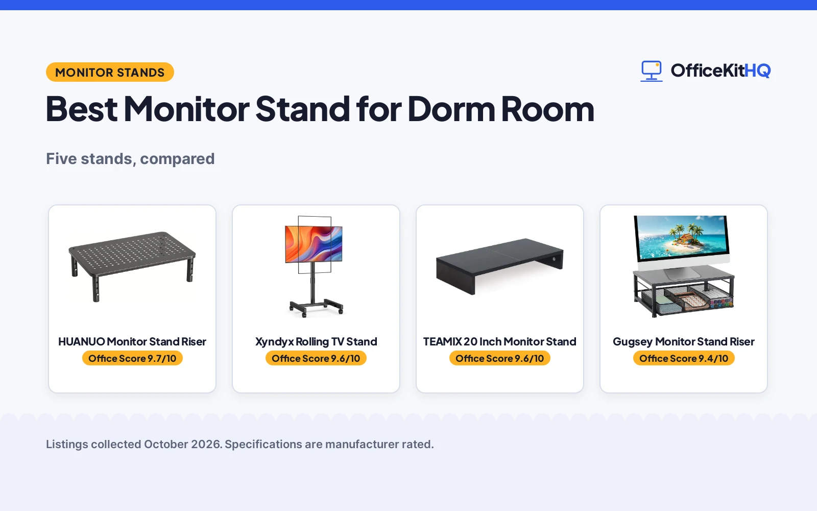 Best Monitor Stand for Dorm Room (2026): 5 Compared