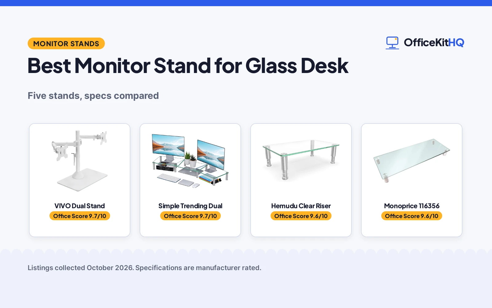 Best Monitor Stand for Glass Desk: 5 Compared