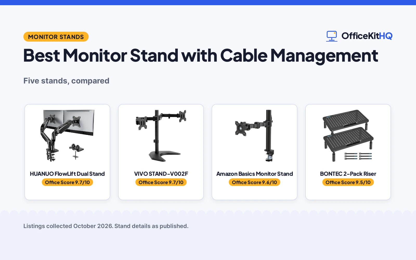 Best Monitor Stand with Cable Management (2026): 5 Compared